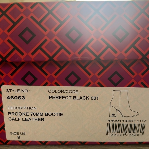 Tory Burch Women’s Brooke 70MM calf leather black booties with heel. Worn once! - Picture 6 of 6